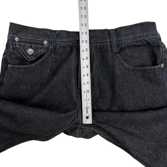 Imperious Delf Trading Jeans 38x33 Black Vintage Flap Pocket Embroidered Rock - Picture 14 of 16